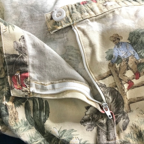 Vintage ROUGHRIDER Capri Pants Cowboy Ranch Cactus - Picture 4 of 11